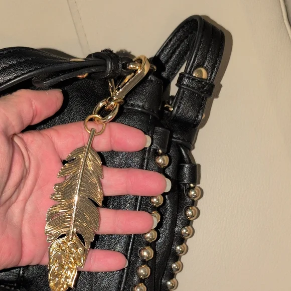 Jessica Simpson Black Studded Shoulder Bag - Picture 12 of 13